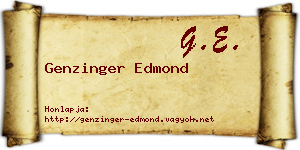 Genzinger Edmond névjegykártya